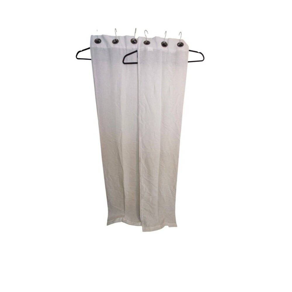 White Sheer Polyester Curtains with Metal Grommets